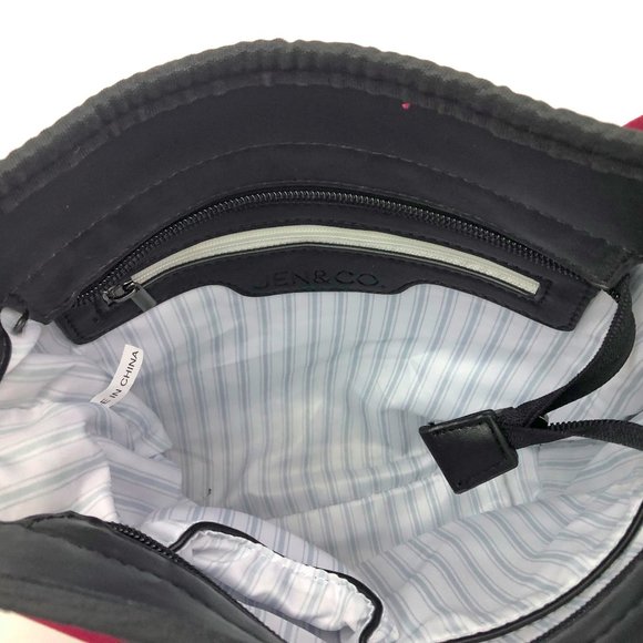 Jen & Co. Neoprene DRU Burgundy Cheetah Print Cross Body Bag in a Bag - Picture 6 of 8